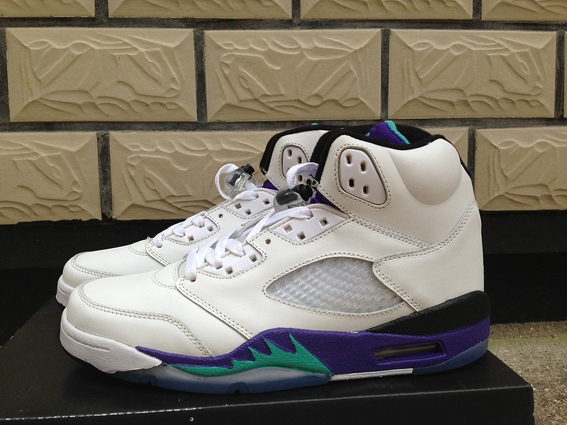 Air Jordan 5 Women Shoes White/Purple Online